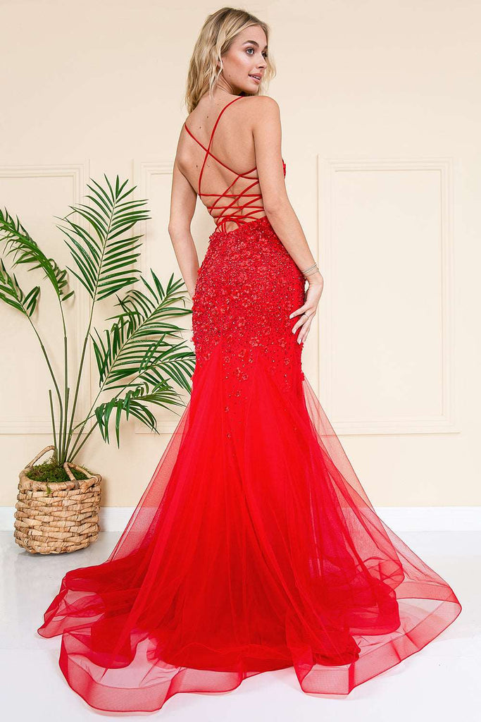 Brown Rust-Colored Premium Flare Gown