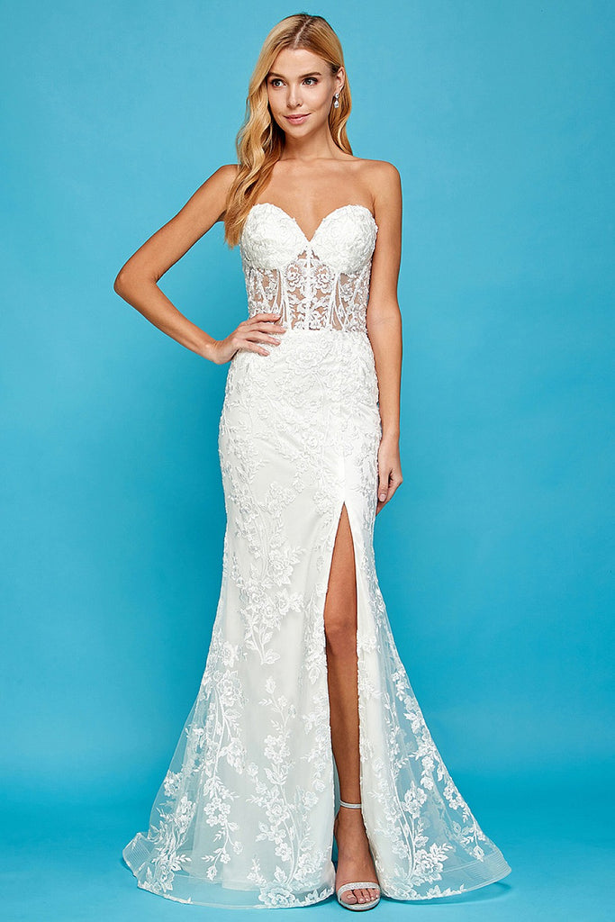 Embellished Strapless Gown By Kate Barton, Moda Operandi