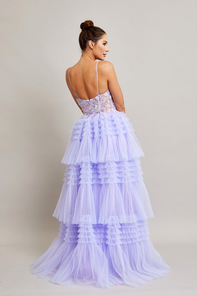 【ボードレール出品】TULLE BALLOON BUSTIER BC SP89984 - Layered Ruffle Tulle Ball Gown with Sheer