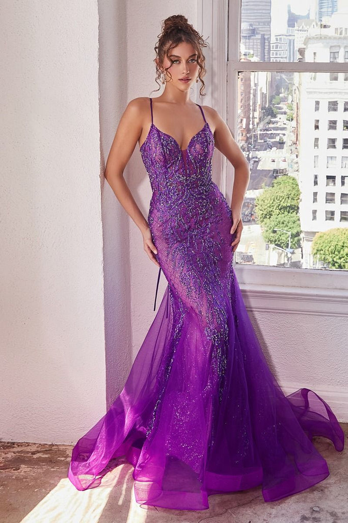 Mermaid Gown with Corset Back CD2219 – Sparkly Gowns