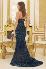 N C1109 - Full Sequin Fit & Flare Prom Gown with Corset Back PROM GOWN Nox