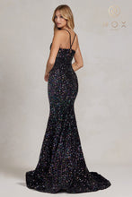 N C1109 - Full Sequin Fit & Flare Prom Gown with Corset Back PROM GOWN Nox