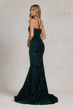 N C1109 - Full Sequin Fit & Flare Prom Gown with Corset Back PROM GOWN Nox