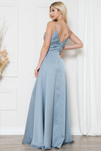AC BZ012 - Satin A-Line Prom Gown with Gathered Sweetheart Neckline & Leg Slit PROM GOWN Amelia Couture   