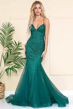 AC SU066 - Rhinestone Embellished Fit & Flare Prom Gown with Open Lace Up Corset Back PROM GOWN Amelia Couture 8 EMERALD 