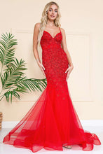 AC SU066 - Rhinestone Embellished Fit & Flare Prom Gown with Open Lace Up Corset Back PROM GOWN Amelia Couture 10 RED 