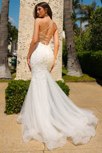 AC SU066 - Rhinestone Embellished Fit & Flare Prom Gown with Open Lace Up Corset Back PROM GOWN Amelia Couture 2 WHITE 