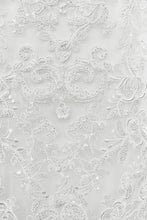 AC 7090 - Strapless Beaded Lace Fit & Flare Prom Gown with Sheer V-Neck Bodice & Open Lace Up Back Prom Gown Amelia Couture