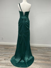 N F1381 - One Strap Beaded Accented Prom Gown With Leg Slit & Lace Up Corset Back PROM GOWN Nox   