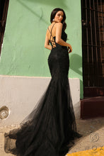 N A1376 - Sequin Embroidered Fit & Flare Prom Gown With Lace Up Corset Back PROM GOWN Nox   