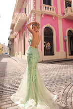 N C1416 - Iridescent Sequin Patterned Fit & Flare Prom Gown With Open Lace Up Corset Back PROM GOWN Nox   