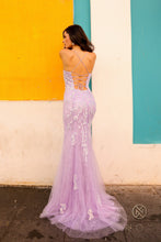 N P1401 - Iridescent Sequin Print Fit & Flare Prom Gown With Lace Up Corset Back & Leg Slit PROM GOWN Nox   