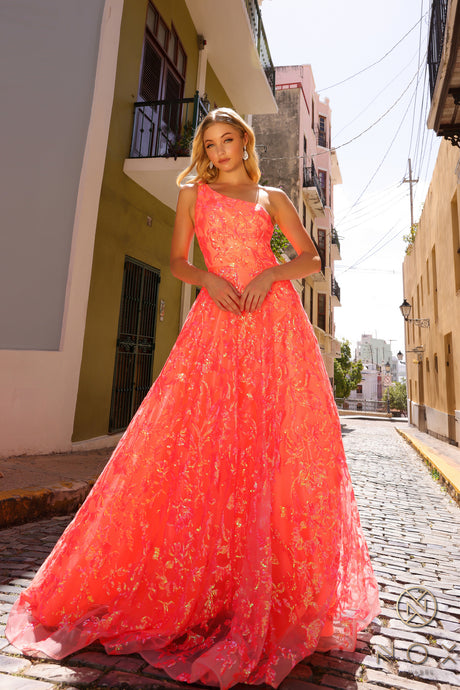 Orange Lace Satin and Feather Mermaid Prom Dress - Promfy
