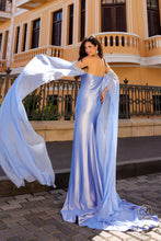 N R1312 - Off The Shoulder Fit & Flare Prom Gown With Sheer Sleeves & Rhinestone Accented Leg Slit PROM GOWN Nox   