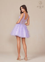 N H846 - Sequin Lace Embellished A-Line Homecoming Dress with Sheer Bodice & Layered Glittery Tulle Skirt Homecoming Nox   