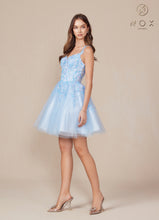 N H846 - Sequin Lace Embellished A-Line Homecoming Dress with Sheer Bodice & Layered Glittery Tulle Skirt Homecoming Nox   