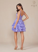 N R880 - Sequin Lace Embellished A-Line Homecoming Dress with Sheer Boned Bodice & Layered Tiered Skirt HOMECOMING Nox   