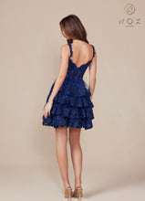 N R880 - Sequin Lace Embellished A-Line Homecoming Dress with Sheer Boned Bodice & Layered Tiered Skirt HOMECOMING Nox   