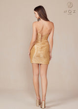 N T867 - Strapless Fitted Homecoming dress with Boned Corset Bodice Open Lace Up Back & Leg Slit Homecoming Diggz Formals   