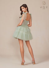 N Y858 - Short A-Line Homecoming Dress with Sheer Boned Bodice & Layered Ruffle Skirt Homecoming Nox   