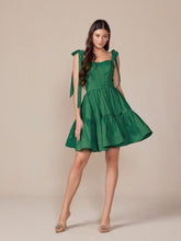 N T869 - Short A-Line Homecoming Dress with Boned Bodice Tying Spaghetti Straps Pockets & Open Lace Up Back HOMECOMING Nox 0 Emerald 