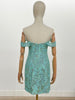 N E911 - Short Sequin Patterned Off the Shoulder Homecoming Dress with Plunging V-Neck & Sheer Under Arm HOMECOMING Nox   