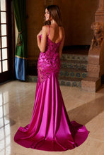 N E1532 - Sequin Embroidered Stretch Satin Mermaid Prom Gown with Sheer V-Neck Bodice & Scoop Back PROM GOWN Nox