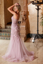 N Q1541 - Embroidered Sequin Mermaid Prom Gown with Sheer Boned Bodice & Open Lace Up Back PROM GOWN Nox