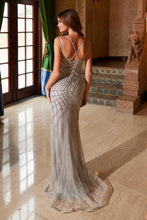 N C1608 - In-Line Beaded Symmetrical Fit & Flare Prom Gown with Sheer Sweet Heart Bodice PROM GOWN Nox