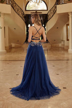N G1795 - Layered Tulle A-Line Prom Gown with Sheer Bead Embroidered Bodice & Open Lace Up Back Prom Gown Nox