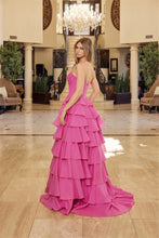 N Y1806 - Strapless Ruffled Chiffon A-Line Prom Gown with Boned Sequined Cowl Neck Bodice Prom Gown Nox