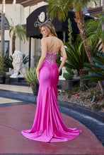 N E1901 - Stretch Satin Strapless Fit & Flare Prom Gown with Rhinestone Embellished Boned Bodice PROM GOWN Nox