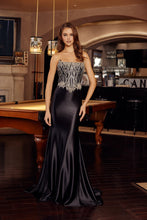 N E1901 - Stretch Satin Strapless Fit & Flare Prom Gown with Rhinestone Embellished Boned Bodice PROM GOWN Nox 00 Black