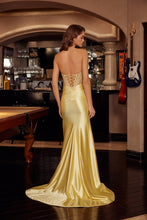 N C1830 - Strapless Fit & Flare Prom Gown with Sheer Beaded Bodice Leg Slit & Lace Up Back PROM GOWN Nox