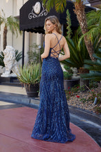 N C1836 - Fully Beaded Fit & Flare Prom Gown with Sheer Boned Bodice Leg Slit & Open Lace Back PROM GOWN Nox