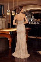 N G1796 - Strapless Tulle Material Prom Gown with Full Sequined Scoop Bustline - Diggz Formals