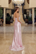 N R1816 - Strapless Fit & Flare Prom Gown with Sheer Embellished Corset Bodice & Leg Slit PROM GOWN Nox