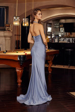 N C1851 - Stretch Jersey Fit & Flare Prom Gown with Halter Neck & Leg Slit PROM GOWN Nox