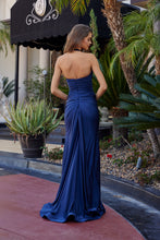 N C1851 - Stretch Jersey Fit & Flare Prom Gown with Halter Neck & Leg Slit PROM GOWN Nox