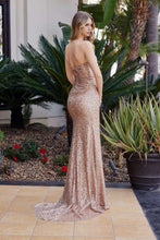 N G1652 - Strapless Full Sequined Fit & Flared Prom Gown with Structured Corset Bodice & Leg Slit Prom Gown Nox