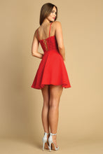 AD 1048 - Strapless Short Homecoming Dress With Sheer Boned Bodice & Corset Back Homecoming Adora   