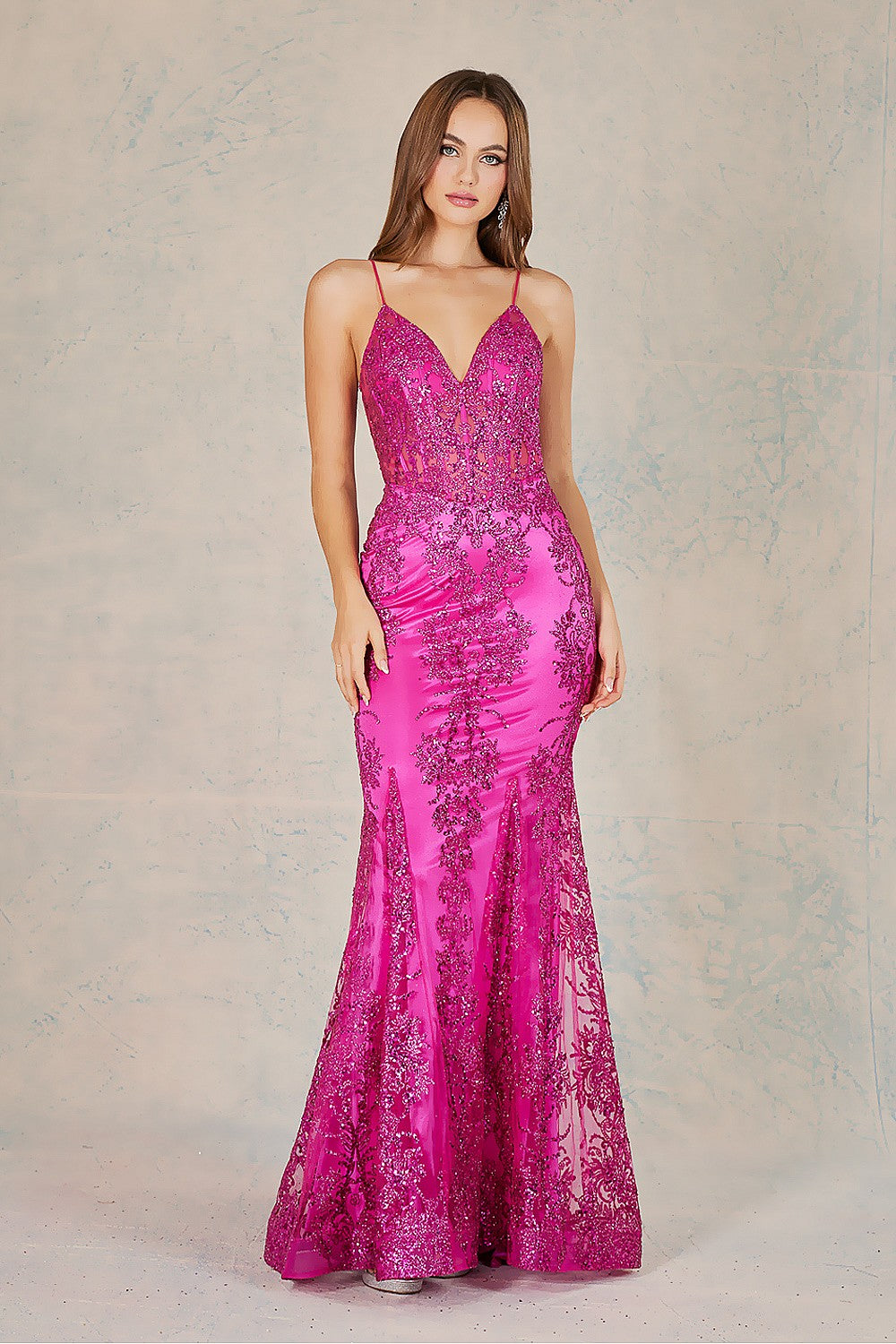 AD 3053 - Fit & Flare Prom Dress with Sequin Embellishments & Sheer Accented Boned Bodice 2XL / White AD 3053 - Fit & Flare Prom Dress with Sequin Embellishments & Sheer Accented Boned Bodice 2XL / White