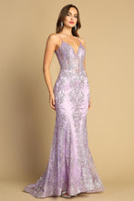 AD 3053 - Fit & Flare Prom Dress with Sequin Embellishments & Sheer Accented Boned Bodice PROM GOWN Adora XS LAVENDER 