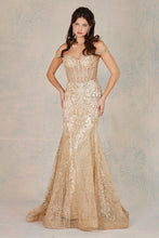 AD 3076 - Off The Shoulder Prom Gown With Glitter Detailing & Sheer Boned Bodice PROM GOWN Adora XS CHAMPAGNE 