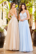 AD 3089 - A-Line Lace Embellished Prom Gown With Sheer Bodice & Open Back PROM GOWN Adora   