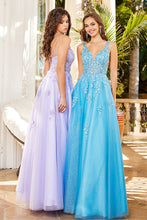 AD 3090 - Beaded Lace Embellished A-Line Prom Gown With Sheer V-Neck Bodice & Lace Up Corset Back PROM GOWN Adora   