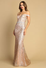 AD 3093 - Off The Shoulder Fit & Flare Prom Gown With Sweetheart Neck & Crystal Belt PROM GOWN Adora XS ROSE 