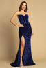 AD 3126 - Strapless Boned Bodice Flip Sequin Prom Gown With Leg Slit