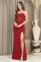 AD 3166 - Stretch Jersey Fit & Flare Prom Gown With Beaded Lace Embellished Bodice & Lace Up Corset Back PROM GOWN Adora XS BURGUNDY 