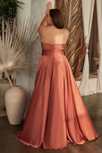 CD 7496C - Plus Size Strapless Stretch Satin A-Line Prom Gown with Keyhole Bodice PROM GOWN Cinderella Divine   